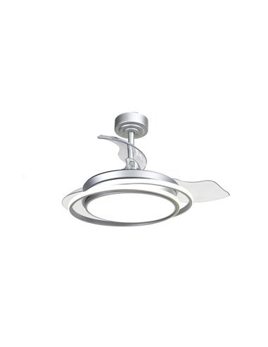 Ventilador de teto ANTILA MINI LED, prata, 40W, 4000 Lm CCT