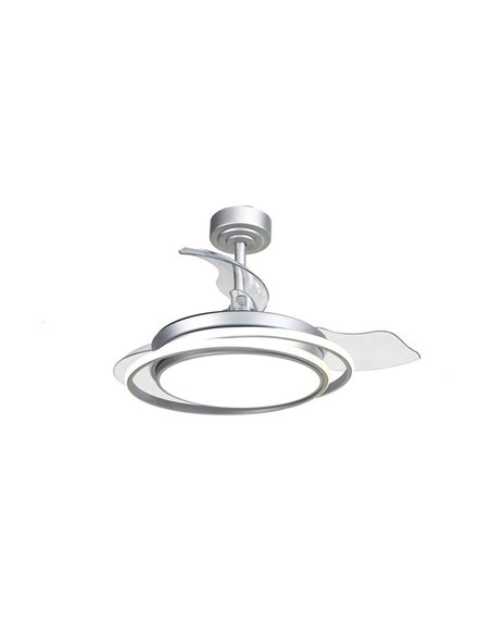 Ventilador de techo LED ANTILA MINI plata, 40W 4000 Lm CCT