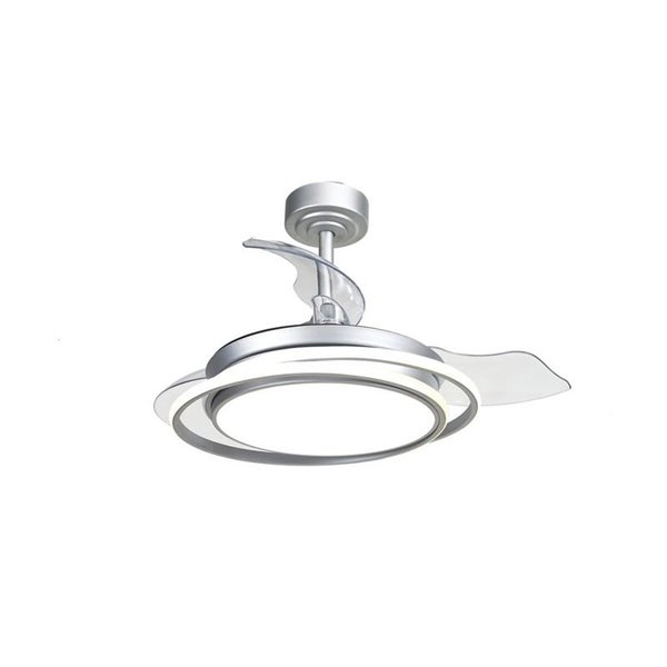 Ventilador de teto ANTILA MINI LED, prata, 40W, 4000 Lm CCT