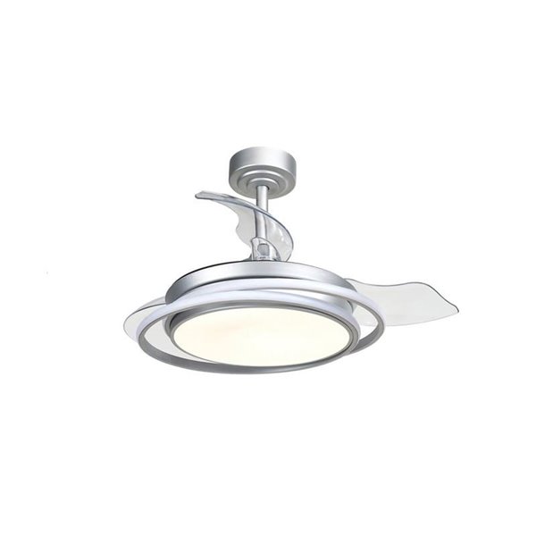 Ventilador de teto ANTILA MINI LED, prata, 40W, 4000 Lm CCT