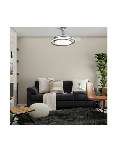 Ventilador de teto ANTILA MINI LED, prata, 40W, 4000 Lm CCT