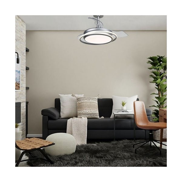 Ventilador de teto ANTILA MINI LED, prata, 40W, 4000 Lm CCT