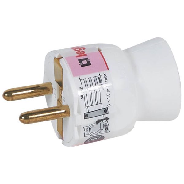 lavija 2P+T 16A Blanca con Salida Recta y Cabezal Móvil – Compacta y Segura 050187  Legrand