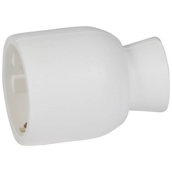 Base mobile Legrand 2P+T 16A – Sortie droite, tête orientable – Blanc RAL9003 050189