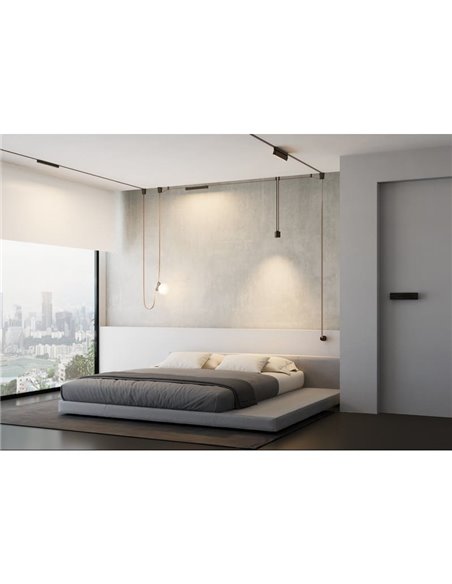 Luminaire sur rail semi-sphérique LIMBO, 18 W, blanc chaud 3 000 K, 90 °, noir