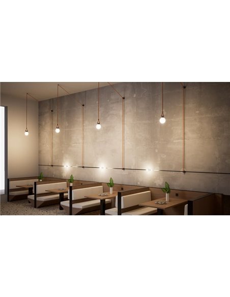 Luminária de trilho semiesférica LIMBO, 18W branco quente 3000K, preto 90º