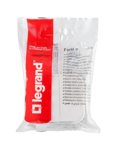 Blister Interruptor Doble Legrand 782406 – Empotrado, Blanco, 2 Mecanismos – 64x64 mm