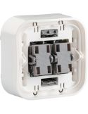 Interruptor Doble Legrand 782406 – Empotrado, Blanco, 2 Mecanismos – 64x64 mm 782406 Legrand