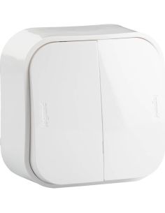 Legrand 782406 Interruptor Duplo – Encastrado, Branco, 2 Mecanismos – 64x64 mm