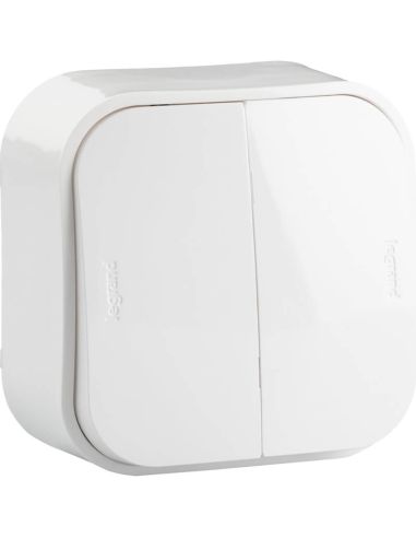 Interruptor Doble Legrand 782406 – Empotrado, Blanco, 2 Mecanismos – 64x64 mm