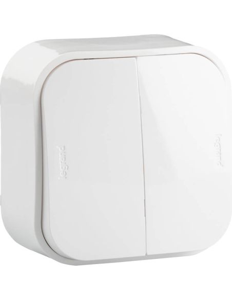 Legrand 782406 Interruptor Duplo – Encastrado, Branco, 2 Mecanismos – 64x64 mm