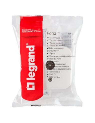 Bolsa Toma de Televisión Legrand Forix – Montaje en Superficie – Conector Macho 9.52 mm – Blanco IP21 782415 Legrand