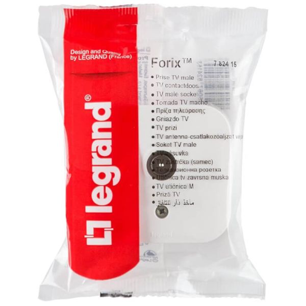 Bolsa Toma de Televisión Legrand Forix – Montaje en Superficie – Conector Macho 9.52 mm – Blanco IP21 782415 Legrand