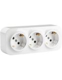 Enchufe de Pared Triple Legrand Forix – 3 Tomas Schuko – Montaje en Superficie – Blanco 782418