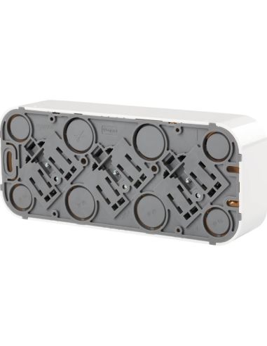 Trasera de Enchufe de Pared Triple Legrand Forix – 3 Tomas Schuko – Montaje en Superficie – Blanco 782418