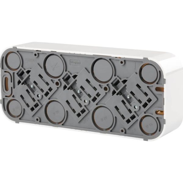 Trasera de Enchufe de Pared Triple Legrand Forix – 3 Tomas Schuko – Montaje en Superficie – Blanco 782418