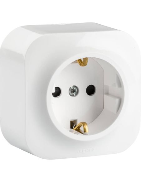 Enchufe de Pared Legrand 782420 – 1 Toma Schuko – Superficie – Blanco Legrand