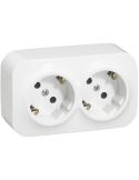 Enchufe de Pared Doble Legrand Forix – 2 Tomas Schuko – Montaje en Superficie – Blanco