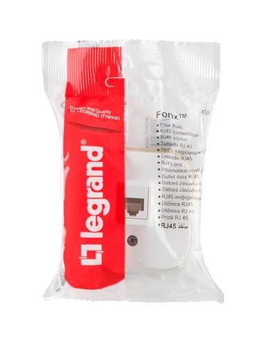 Prise réseau RJ45 UTP Cat. 5E Legrand Forix – IP21 – Montage en saillie – Blanc 782424