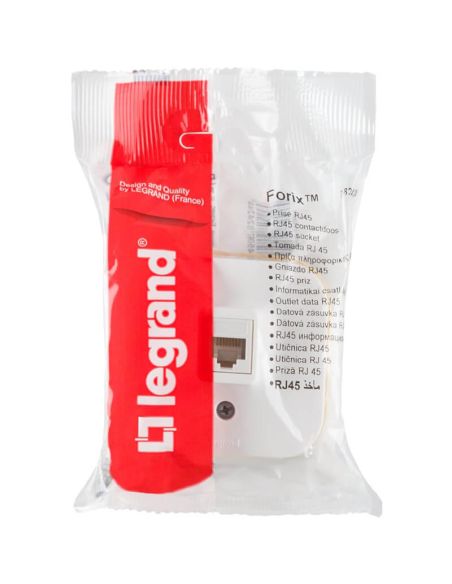 Toma de Red Legrand Forix RJ45 Cat 5E UTP – IP21 – Montaje en Superficie – Blanca 782424