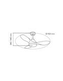 Ventilador LED STEL MINI blanco con palas madera, 20W 1900Lm CCT Dim, Ø92cm