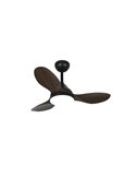 Ventilador LED STEL MINI negro con palas madera, 20W 1900Lm CCT Dim, Ø92cm
