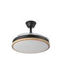 Ventilador LED con aspas plegables PANAM, negro 72W 7920Lm CCT, Ø48,5cm