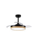 Ventilador LED con aspas plegables PANAM MINI,  negro 46W 5520Lm CCT, Ø39cm