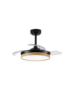 Ventilador LED con aspas plegables PANAM MINI,  negro 46W 5520Lm CCT, Ø39cm