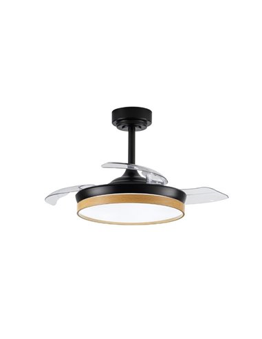 Ventilador LED con aspas plegables PANAM MINI,  negro 46W 5520Lm CCT, Ø39cm