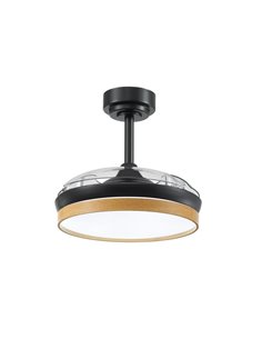 Ventilador LED con aspas plegables PANAM MINI,  negro 46W 5520Lm CCT, Ø39cm 2