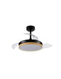 Ventilador LED con aspas plegables PANAM MINI,  negro 46W 5520Lm CCT, Ø39cm