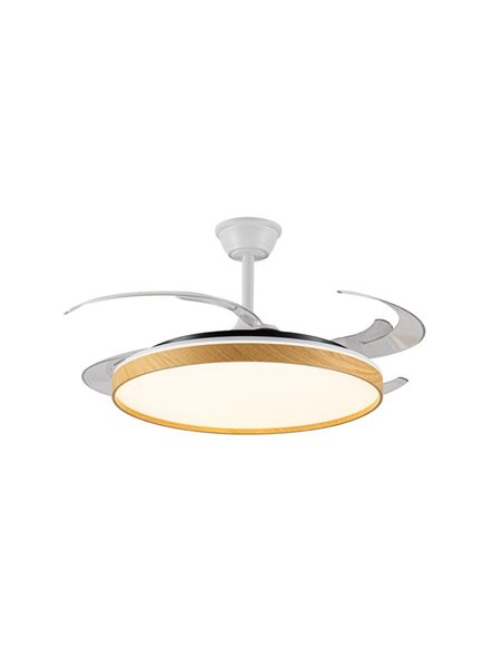 Ventilador LED aspas plegables PANAM L, 80W 8000Lm CCT Ø60cm