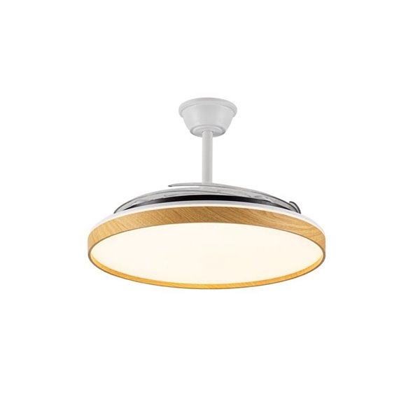 Ventilador LED PANAM L com pás dobráveis, 80W 8000Lm CCT Ø60cm