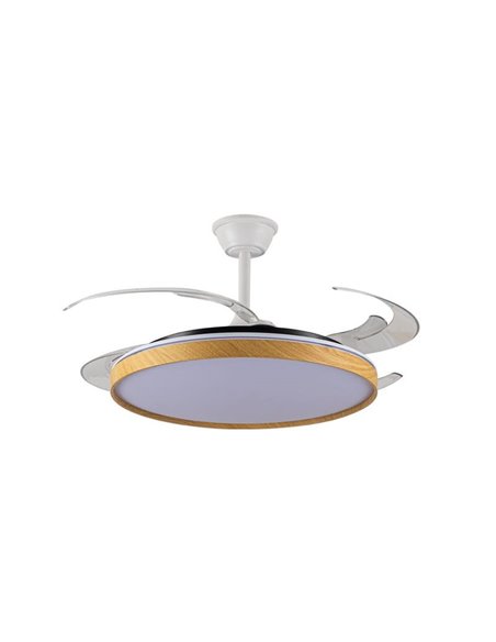 Ventilador LED aspas plegables PANAM L, 80W 8000Lm CCT Ø60cm