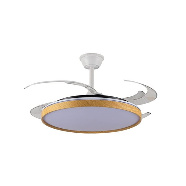 Ventilador LED PANAM L com pás dobráveis, 80W 8000Lm CCT Ø60cm