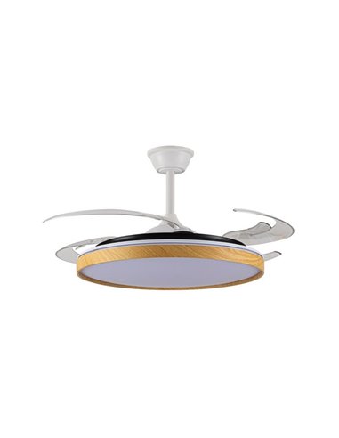 Ventilador LED aspas plegables PANAM L, 80W 8000Lm CCT Ø60cm
