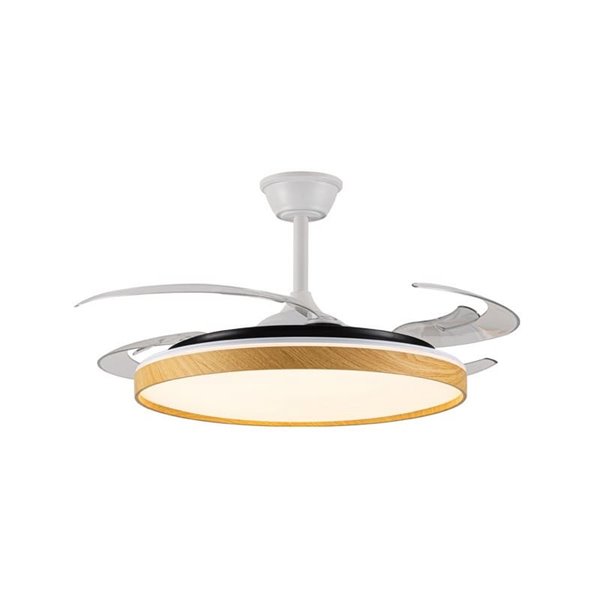 Ventilador LED PANAM L com pás dobráveis, 80W 8000Lm CCT Ø60cm