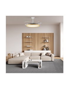 Ventilador LED PANAM L com pás dobráveis, 80W 8000Lm CCT Ø60cm 2