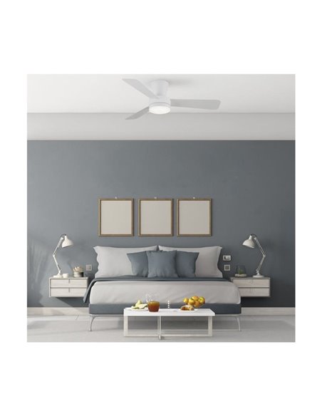 Ventilador LED de techo BENDA, 3 aspas blanco, 28W 2800Lm CCT Dim, Ø101cm
