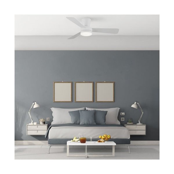 Ventilateur de plafond LED Benda, 3 pales blanches, 28 W, 2 800 lm, CCT Dim, Ø 101 cm