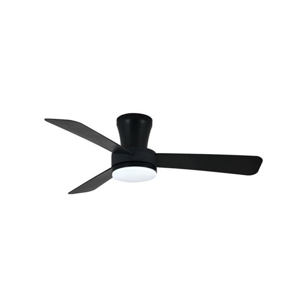 Ventilador de teto Benda LED, 3 pás pretas, 28W 2800Lm CCT Dim, Ø101cm