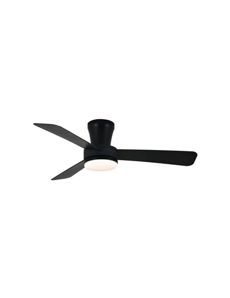 Ventilador LED de techo BENDA, 3 aspas negro, 28W 2800Lm CCT Dim, Ø101cm