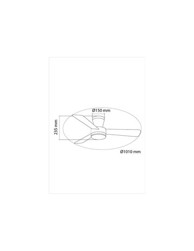 Ventilador LED de techo BENDA, 3 aspas negro, 28W 2800Lm CCT Dim, Ø101cm