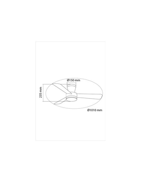 Ventilador LED de techo BENDA, 3 aspas negro, 28W 2800Lm CCT Dim, Ø101cm