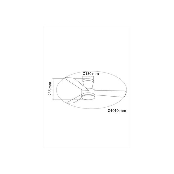 Ventilateur de plafond LED Benda, 3 pales noires, 28 W, 2800 lm, CCT Dim, Ø 101 cm