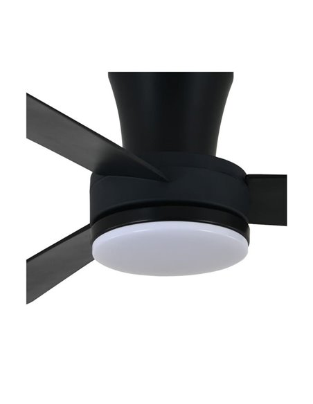 Ventilador de teto Benda LED, 3 pás pretas, 28W 2800Lm CCT Dim, Ø101cm