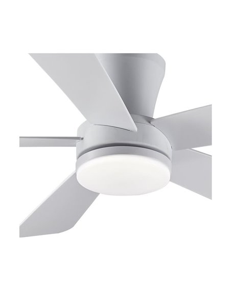 Ventilador de teto Benda LED, 5 pás brancas, 28W 2800Lm CCT Dim, Ø101cm