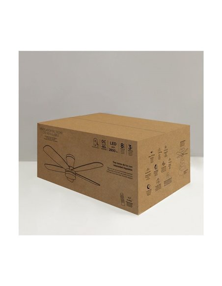 Ventilador LED de techo BENDA, 5 aspas negro, 28W 2800Lm CCT Dim, Ø101cm