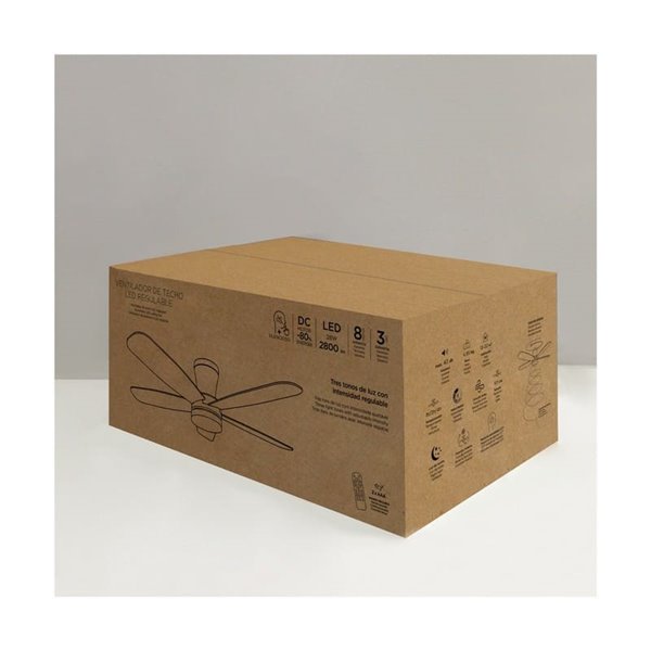 Ventilador LED de techo BENDA, 5 aspas negro, 28W 2800Lm CCT Dim, Ø101cm